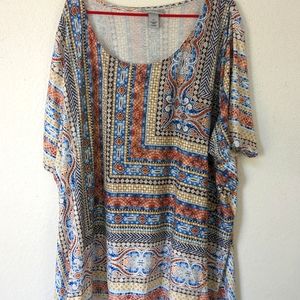 Catherines plus size 5x Blouse Multi color stretchy